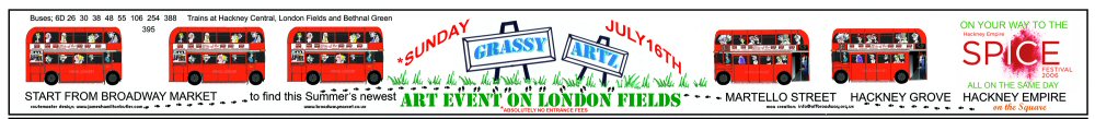 Banner: GrassyArts Festival exhibition in London Fields